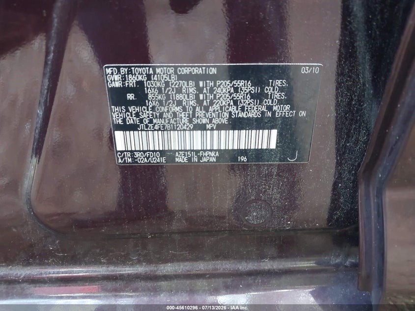 2011 Scion Xb VIN: JTLZE4FE7B1120429 Lot: 45610296