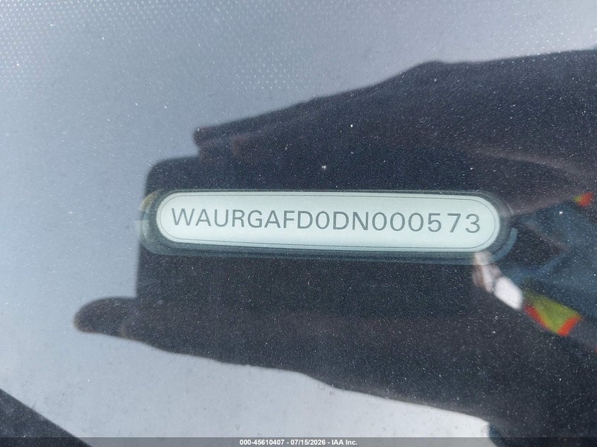 2013 Audi A8 L 3.0T VIN: WAURGAFD0DN000573 Lot: 45610407