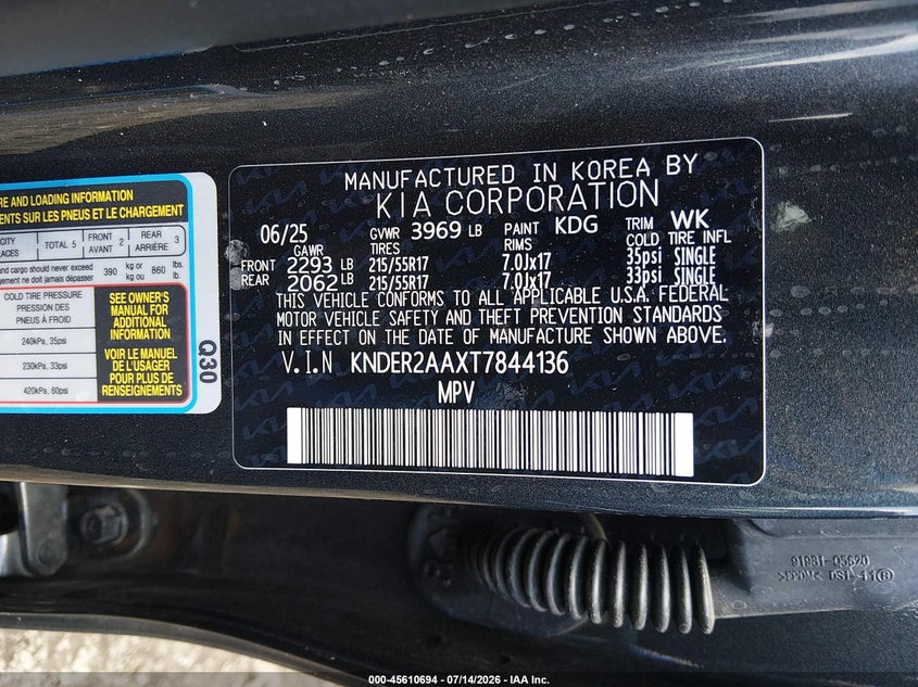 2026 Kia Seltos Ex VIN: KNDER2AAXT7844136 Lot: 45610694