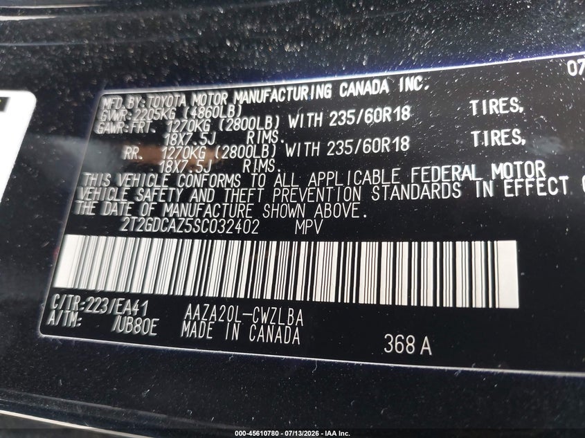 2025 Lexus Nx 250 Premium VIN: 2T2GDCAZ5SC032402 Lot: 45610780