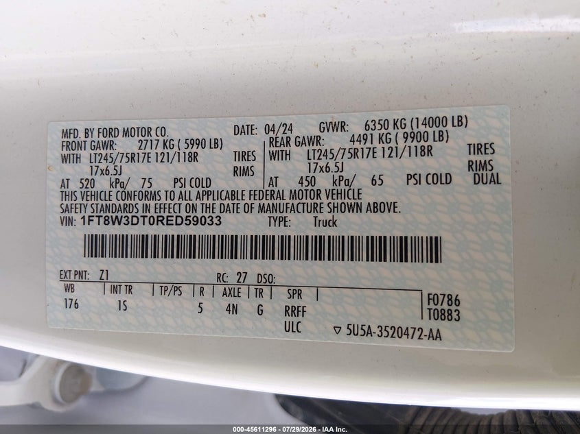2024 FORD F-350 auction photo 8