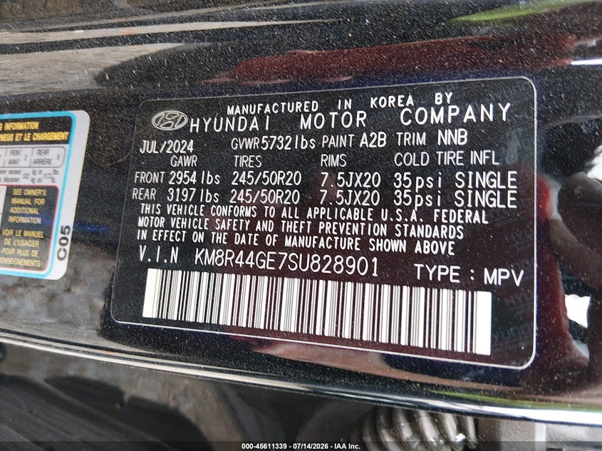 2025 Hyundai Palisade Sel Premium VIN: KM8R44GE7SU828901 Lot: 45611339