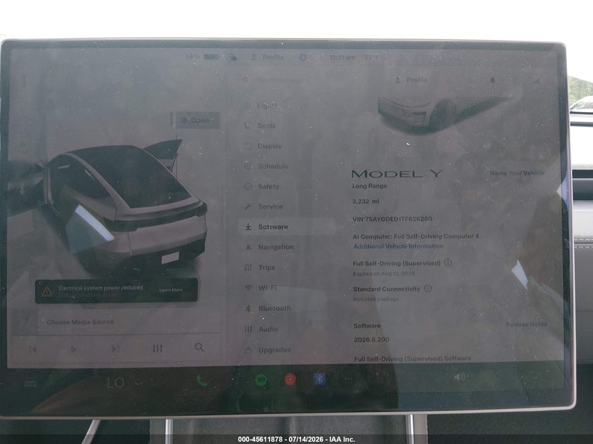 2026 TESLA MODEL Y auction photo 7