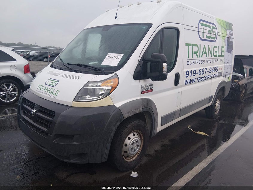 Vin: 3c6trvbg6je108553, lot: 46110372, ram promaster 1500 high roof 136 wb 20182