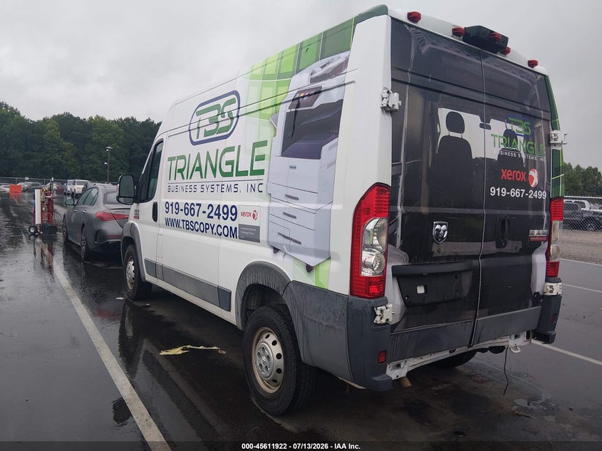 Vin: 3c6trvbg6je108553, lot: 46110372, ram promaster 1500 high roof 136 wb 20183