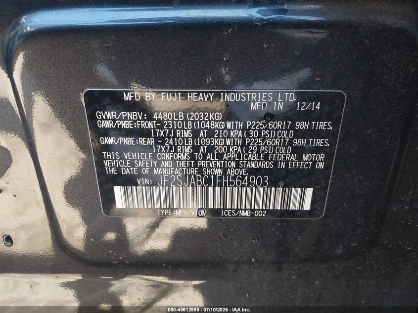 2015 SUBARU FORESTER 2.5I · Фото 9