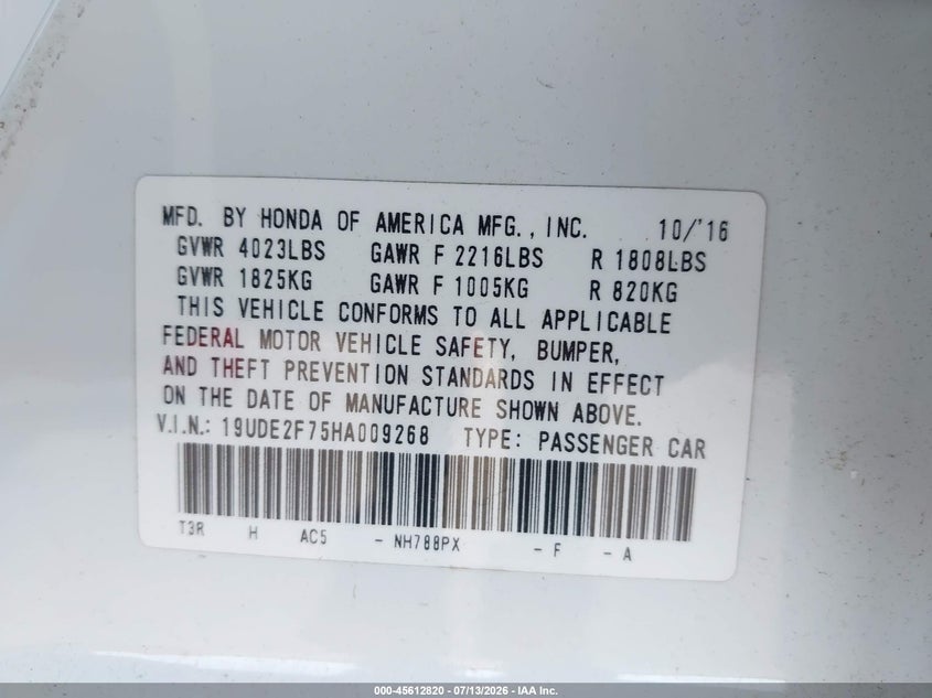 2017 Acura Ilx Premium Package/Technology Plus Package VIN: 19UDE2F75HA009268 Lot: 45612820