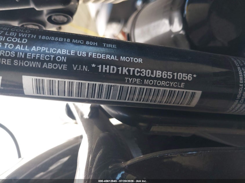 2018 Harley-Davidson Fltrxs Road Glide Special VIN: 1HD1KTC30JB651056 Lot: 45612845