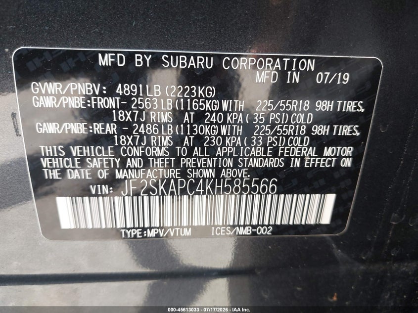 2019 SUBARU FORESTER SPORT - zdjęcie 9