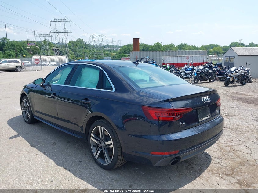 Vin: wauenaf46ja130199, lot: 46111646, audi a4 2.0t premium/2.0t tech premium 20183