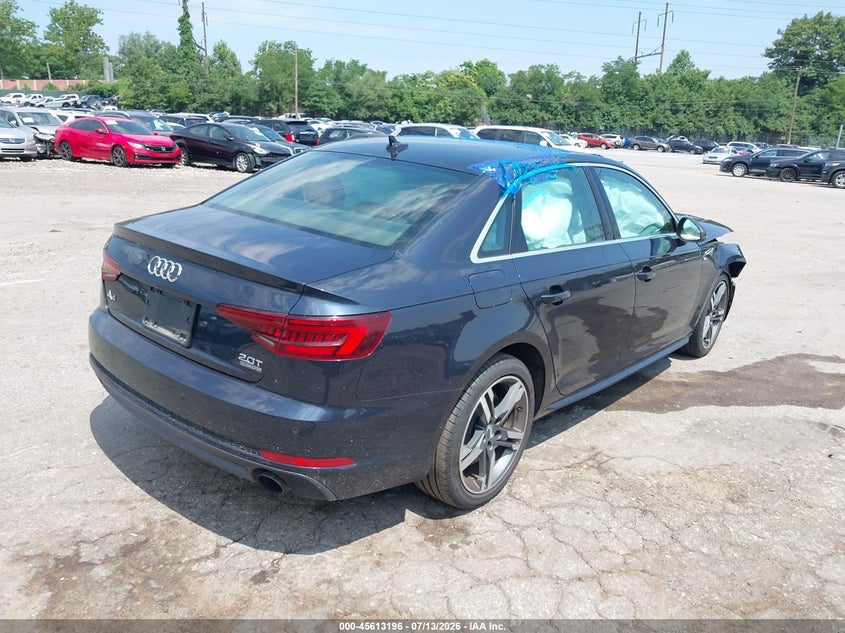 Vin: wauenaf46ja130199, lot: 46111646, audi a4 2.0t premium/2.0t tech premium 20184