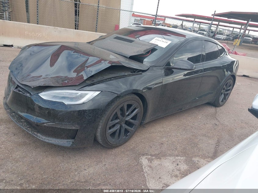 Vin: 5yjsa1e65mf447116, lot: 46112068, tesla model s plaid tri motor all-wheel drive 20212