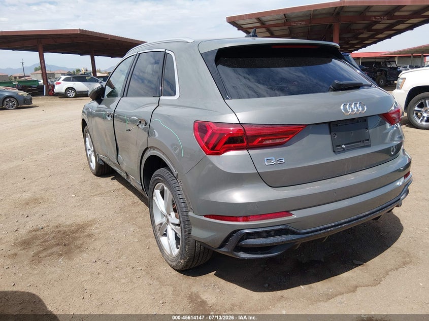 Vin: wa1decf32m1014207, lot: 46112597, audi q3 premium 45 tfsi s line quattro tiptronic 20213
