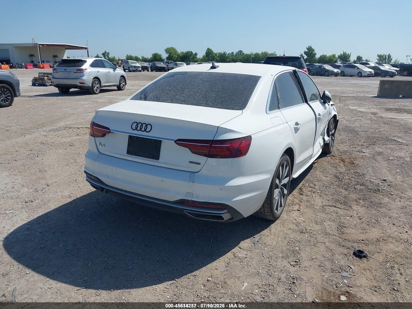 2021 AUDI A4 SEDAN 2.0L I-4 DI, DOHC, VVT, TURBO, 201HP