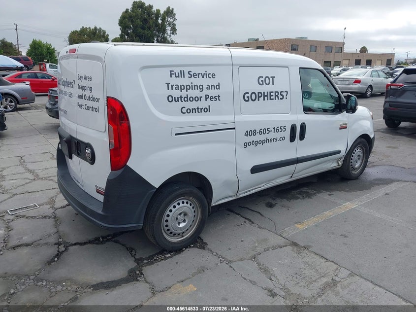 Vin: zfberfabxj6l36299, lot: 46112983, ram promaster city tradesman 20184