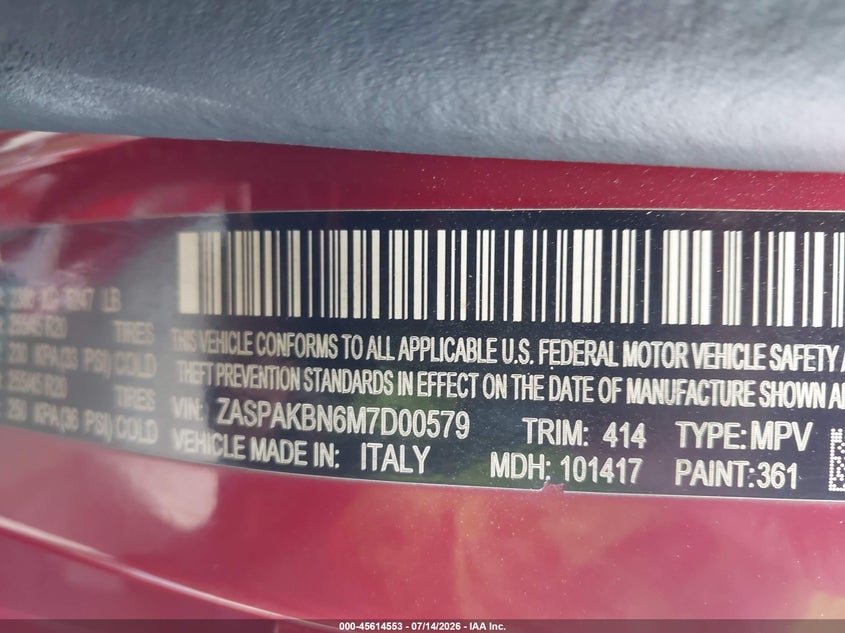 2021 Alfa Romeo Stelvio Ti Awd VIN: ZASPAKBN6M7D00579 Lot: 45614553