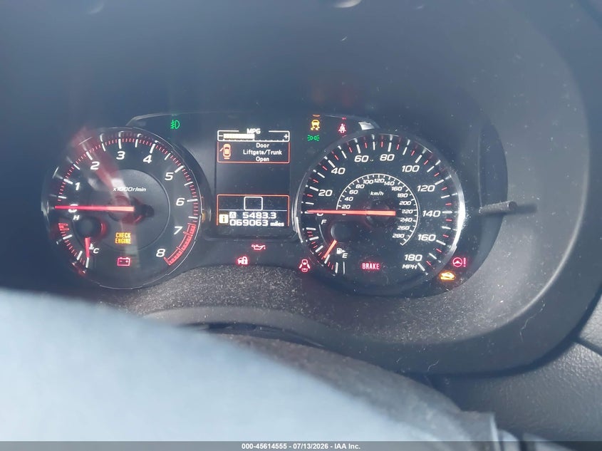 2020 Subaru Wrx VIN: JF1VA1A69L9803407 Lot: 45614555