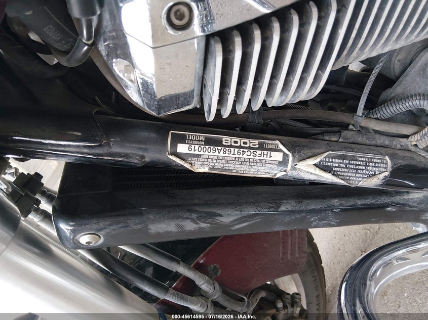 2008 Honda Vtx1800 T1 VIN: 1HFSC49T68A600019 Lot: 45614595