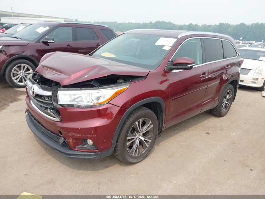 Vin: 5tdjkrfh3gs308822, lot: 46113247, toyota highlander xle v6 20162