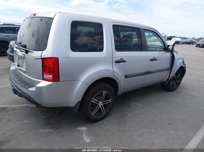 Vin: 5fnyf3h24eb019765, lot: 46113304, honda pilot lx 20144