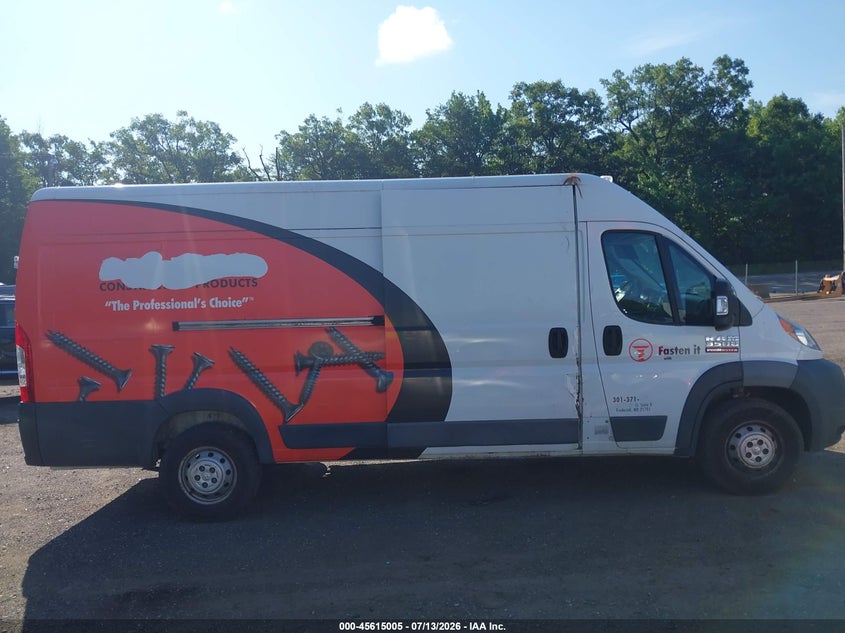2018 Ram Promaster 3500 Cargo Van High Roof 159 Wb Ext VIN: 3C6URVJG5JE101308 Lot: 45615005