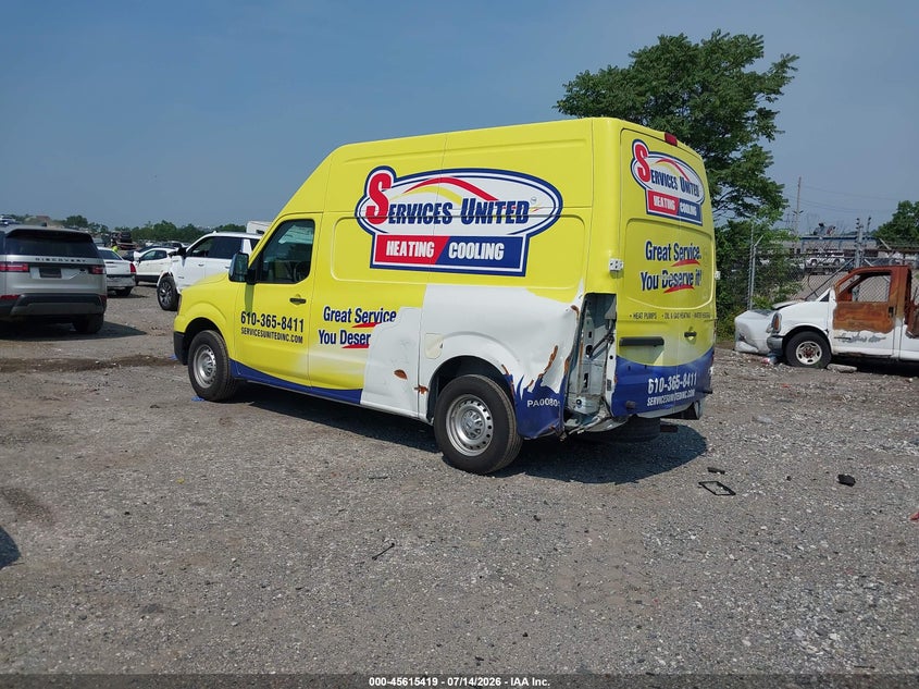 Vin: 1n6bf0ly2mn803763, lot: 46113869, nissan nv cargo nv2500 hd s high roof v6 20213