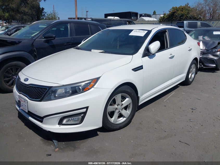 Vin: knagm4a77f5664360, lot: 46114588, kia optima lx 20152