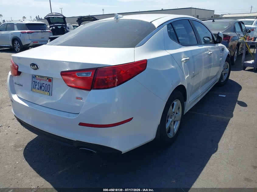 Vin: knagm4a77f5664360, lot: 46114588, kia optima lx 20154