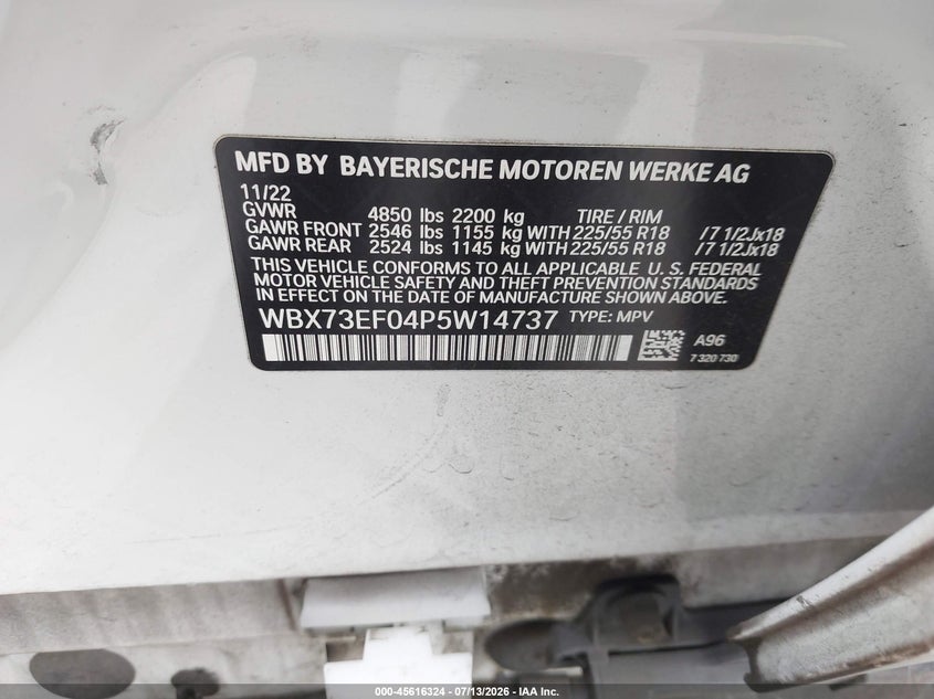 2023 BMW X1 xDrive28I VIN: WBX73EF04P5W14737 Lot: 45616324
