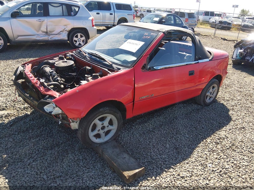 1991 Geo Metro, Удар спереду, IAAI, VIN JG1MR3367MK602843 — фото 2