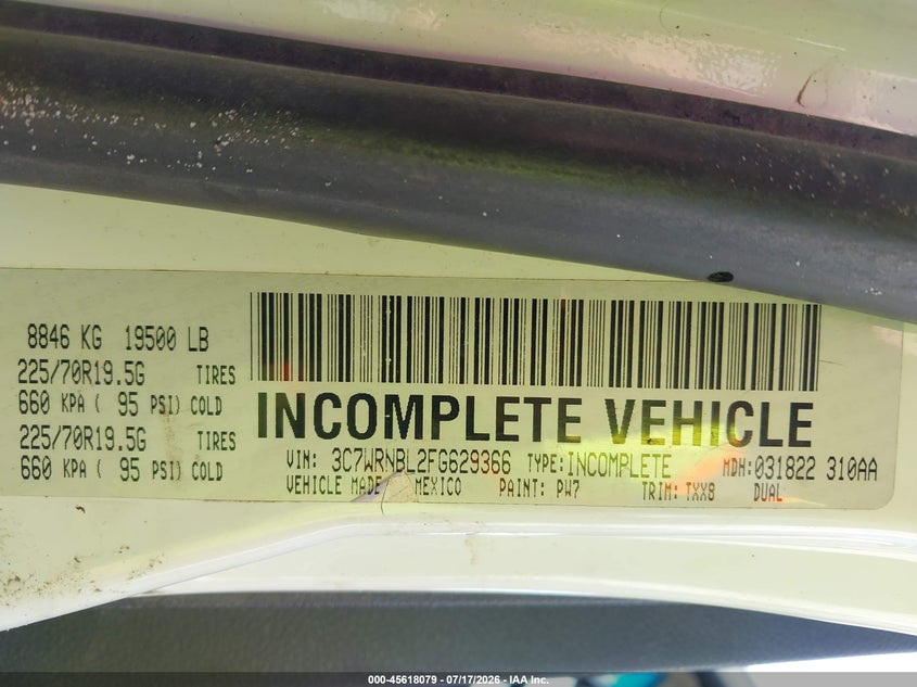2015 RAM 5500 CHASSIS auction photo 8