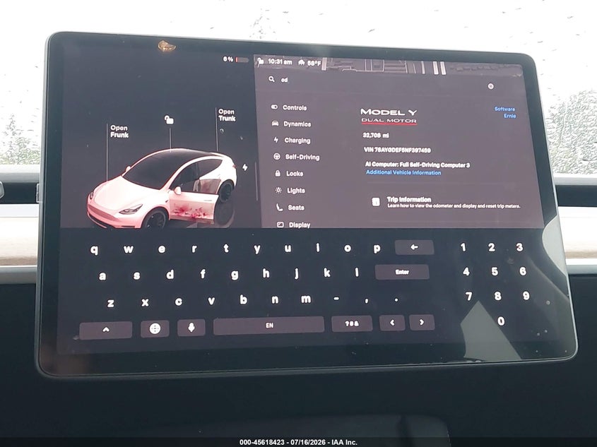 2022 TESLA MODEL Y auction photo 7
