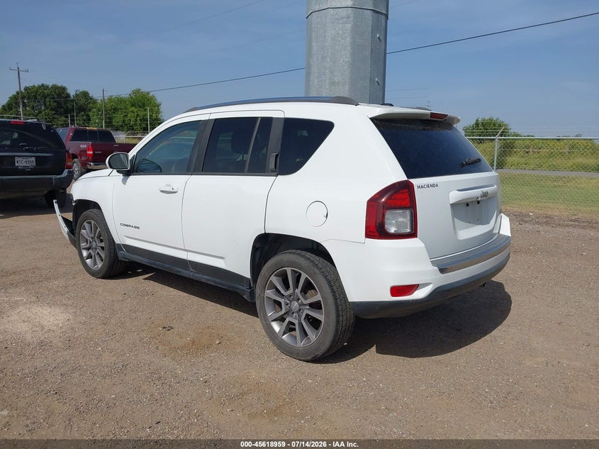 Vin: 1c4njcea8gd546814, lot: 46117409, jeep compass high altitude edition 20163