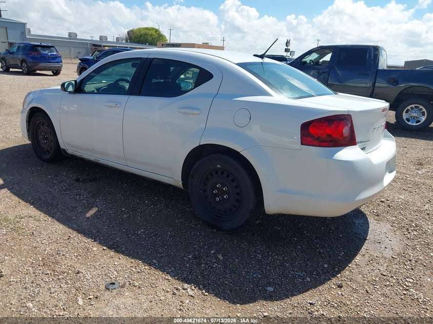 Vin: 1c3cdzab9en229054, lot: 46120140, dodge avenger se 20143