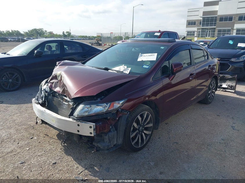 2014 Honda Civic, Front End, IAAI, VIN 2HGFB2F91EH525031 — photo 2