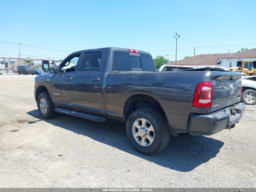 Vin: 3c6ur5dj6kg696599, lot: 46120985, ram 2500 big horn  4x4 6'4 box 20193
