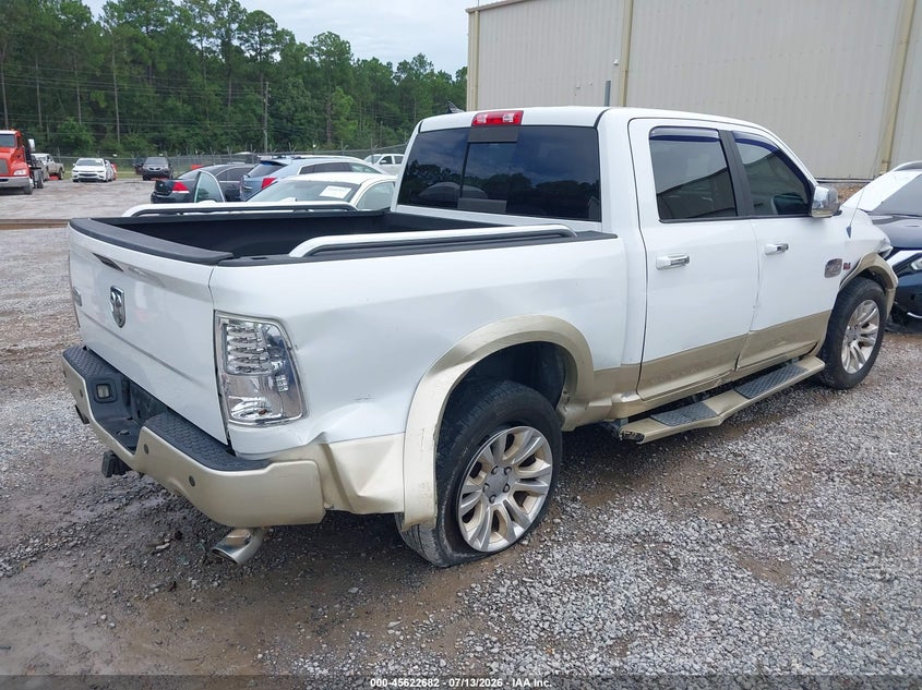 Vin: 1c6rr6pt1ds551622, lot: 46121148, ram 1500 laramie longhorn edition 20134