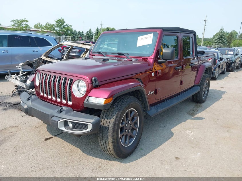 Vin: 1c6hjtfg8ml546868, lot: 46121271, jeep gladiator overland 4x4 20212