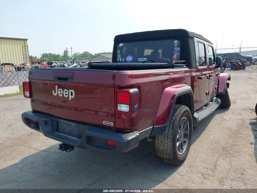 Vin: 1c6hjtfg8ml546868, lot: 46121271, jeep gladiator overland 4x4 20214
