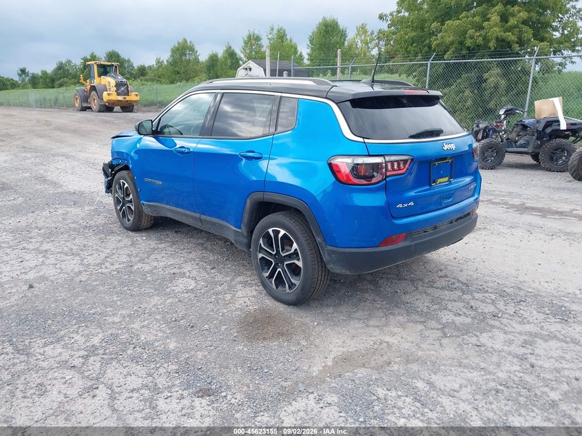 Vin: 3c4njdcb7nt159602, lot: 46121621, jeep compass limited 4x4 20223