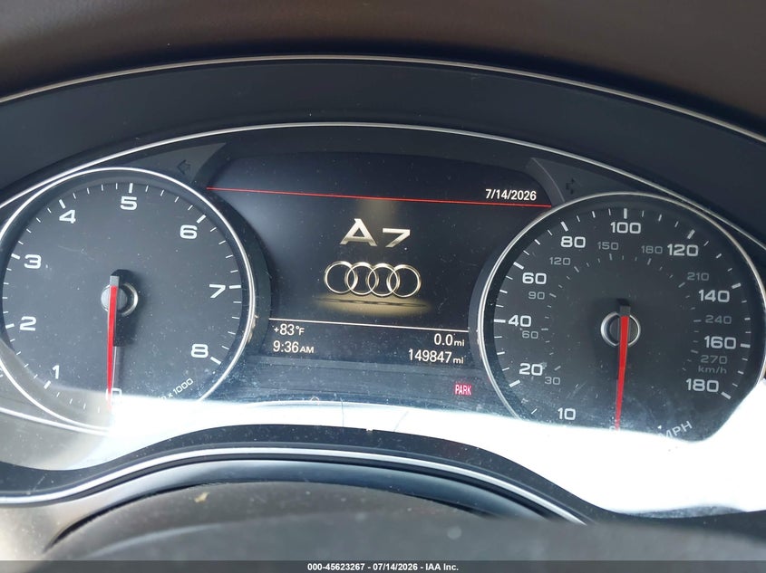 2013 Audi A7 3.0T Premium VIN: WAUYGAFC6DN034858 Lot: 45623267
