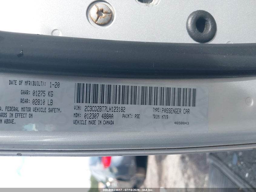 2020 DODGE CHALLENGER COUPE 5.7L V-8 VVT, 372HP