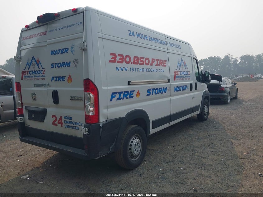 Vin: 3c6lrvdg3se557588, lot: 46122582, ram promaster 2500 tradesman high roof 159 wb w/pass seat 20254