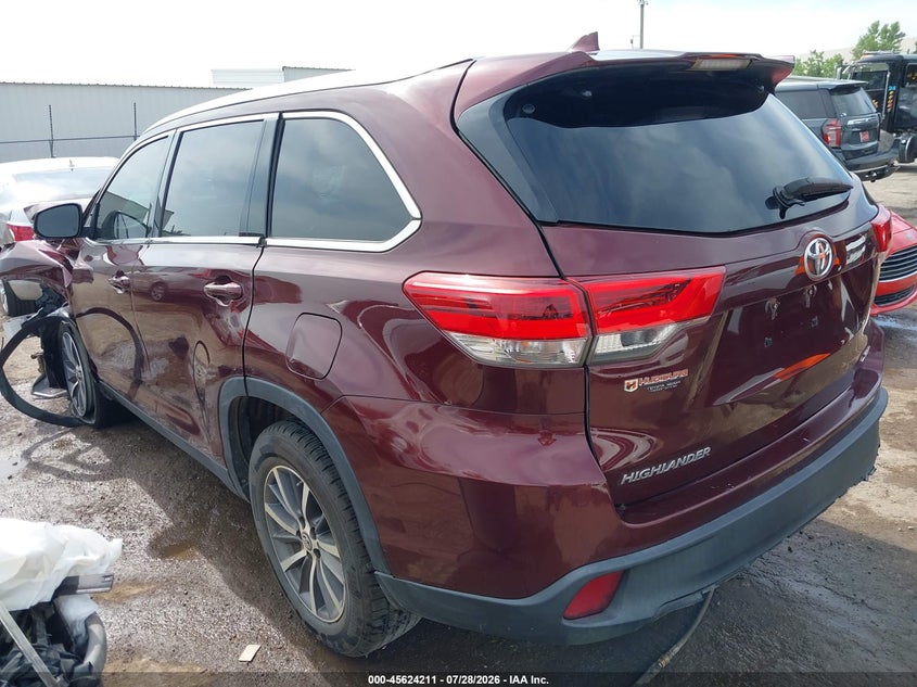Vin: 5tdkzrfh9ks298483, lot: 46122677, toyota highlander xle 20193
