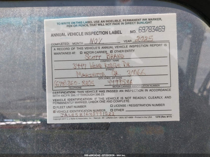 2005 Isuzu Dsl Reg VIN: JALE5B16457901522 Lot: 45624242
