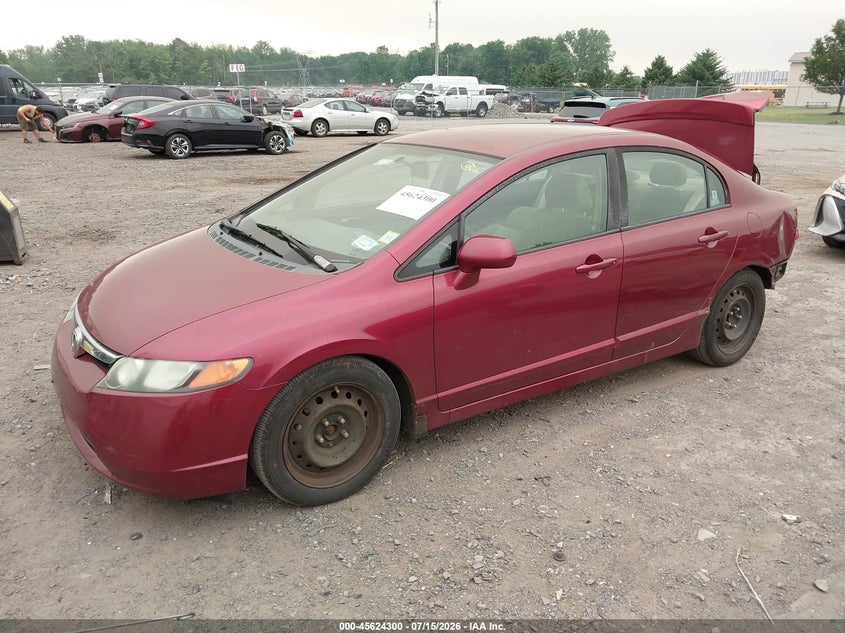 2008 Honda Civic, Rear, IAAI, VIN 1HGFA16518L005994 — photo 2