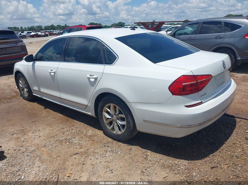 Vin: 1vwat7a37gc003867, lot: 46123117, volkswagen passat 1.8t s 20163