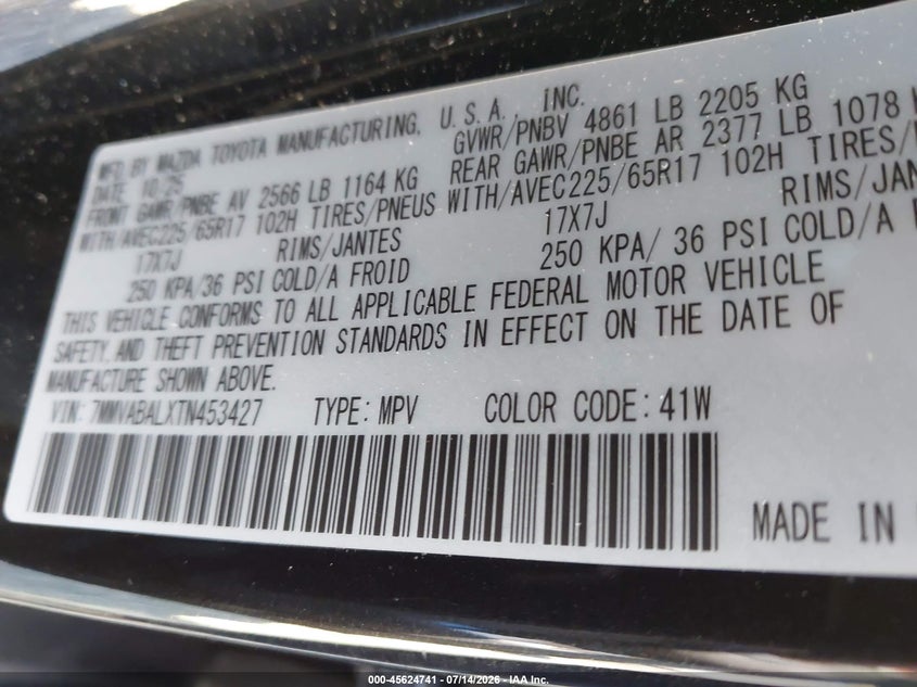 2026 Mazda Cx-50 2.5 S Select VIN: 7MMVABALXTN453427 Lot: 45624741