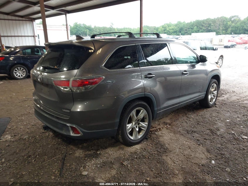 Vin: 5tdykrfh4gs128893, lot: 46123237, toyota highlander limited v6 20164