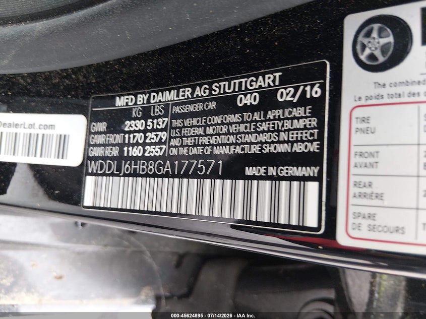 2016 Mercedes-Benz Cls 400 4Matic VIN: WDDLJ6HB8GA177571 Lot: 45624895